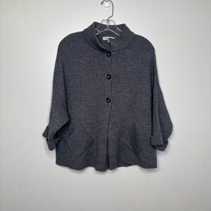 Cocogio Made in‎ Italy Merino Wool Blend Cardigan Sweater Gray M
